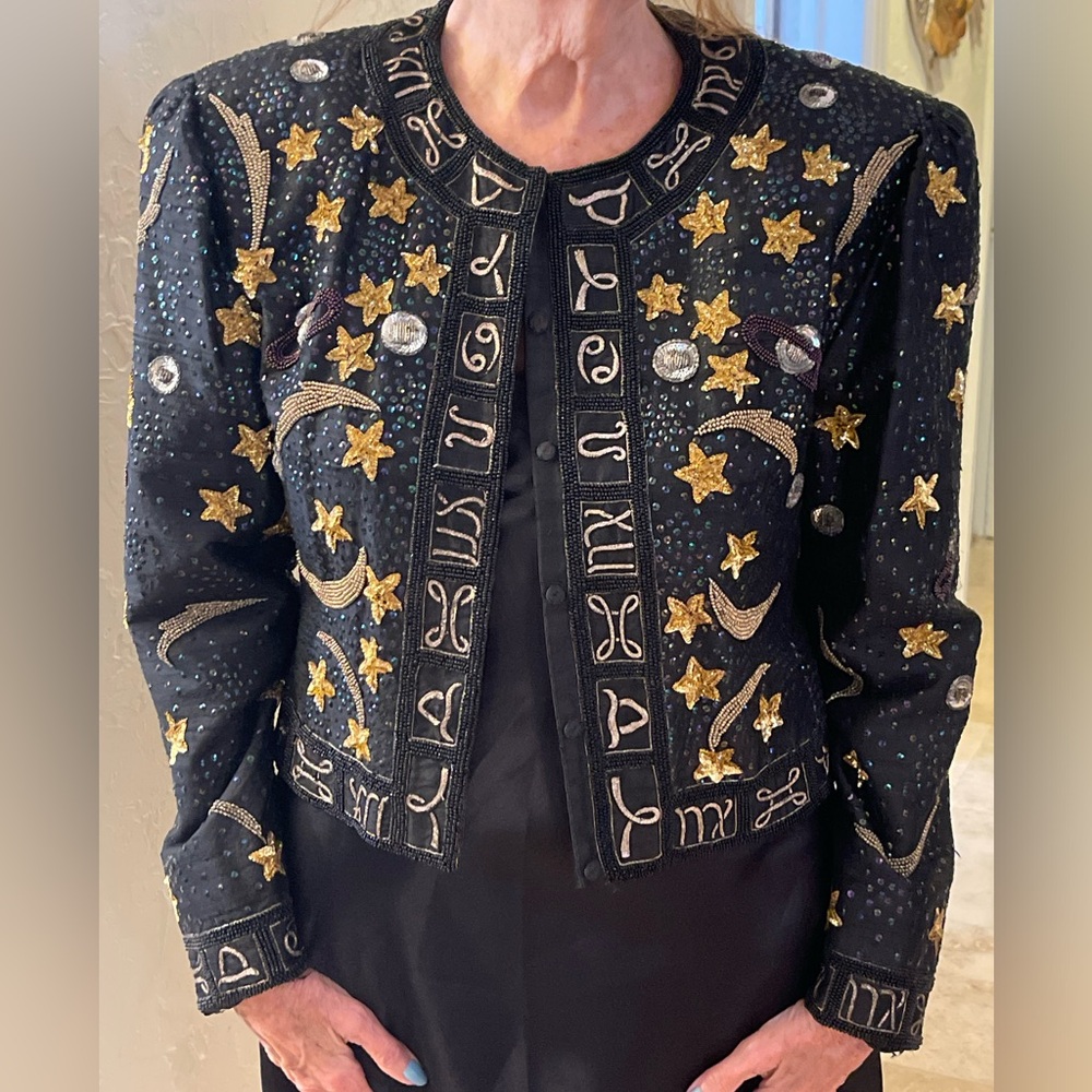 Celestial Beaded black Jacket, by Signatures Miami